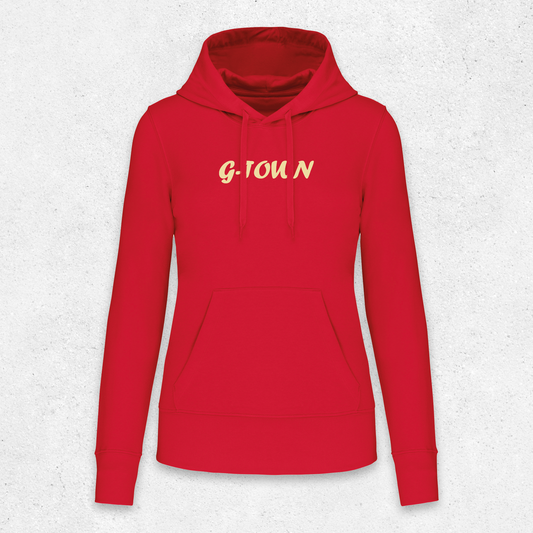 G‑TOWN Champagne Chique Dames Hoodie – Luxe duurzame hoodie in champagnekleur