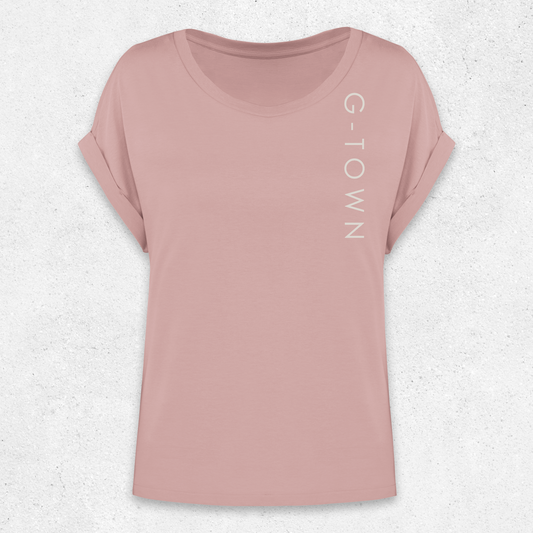 G‑TOWN Organic Tee Petal Pink Duurzaam biologisch T‑shirt in zachte roze tint