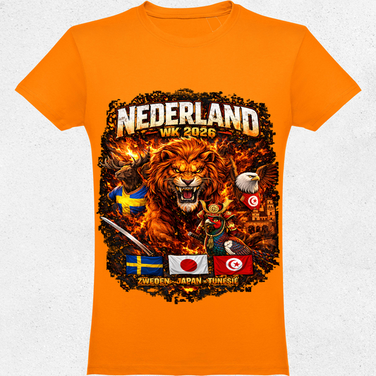 G‑TOWN Nederland WK 2026 T‑shirt – Unisex Oranje Leeuw supportersshirt premium kwaliteit