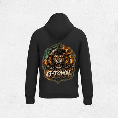 G-TOWN Lion Core Hoodie – Unisex streetwear hoodie met krachtige lion‑graphic