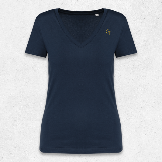 G-TOWN True Blue V-Neck Tee – Biologisch & Bold