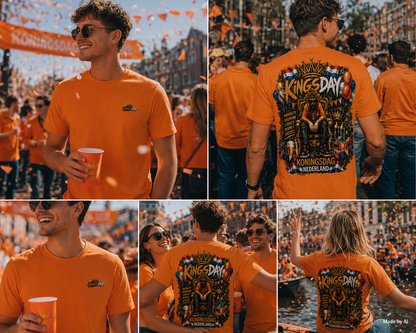 G‑TOWN Koningsdag T‑shirt Limited Edition Royal Streetwear Oranje Unisex