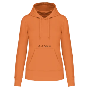 G-TOWN Eco Chique Dames Hoodie in een elegante oranje tint met milieuvriendelijke materialen