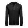 G-TOWN Hooded Vest Heren in het zwart met een dubbel logo in grijs en rood