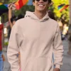 G-TOWN Heren Hoodie in pastel zalm stijlvolle duurzame hoodie van biologisch katoen met urban uitstraling Stijlvolle duurzame pastel hoodie voor heren