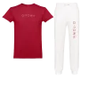 Set Rode t-shirt loungebroek met zilver opdruk en witte loungebroek met rode opdruk